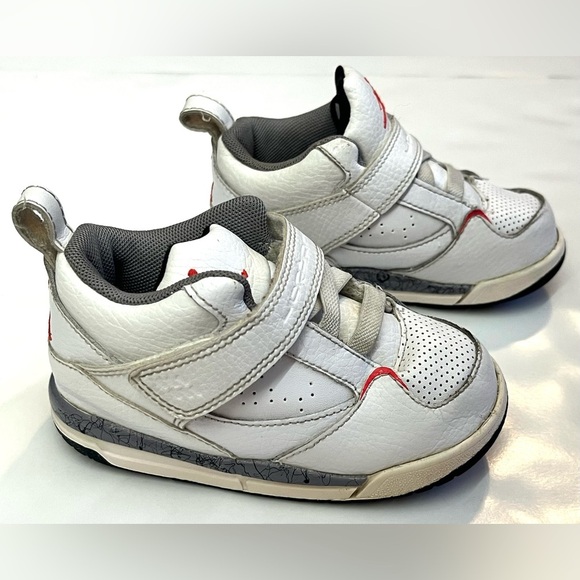 Air Jordan White Red Gray Baby Toddler Sneaker Shoes Size 7C - Picture 7 of 16